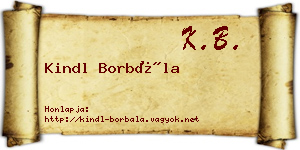 Kindl Borbála névjegykártya