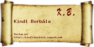 Kindl Borbála névjegykártya